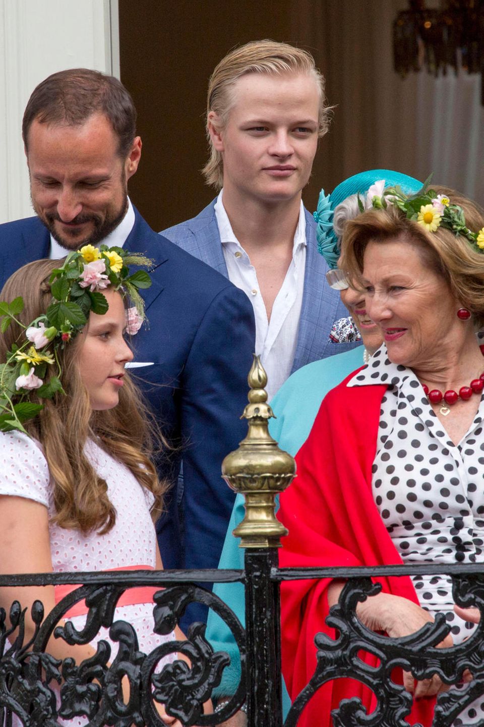 Prinz Haakon, Prinzessin Ingrid Alexandra, Marius Borg Høiby, König Harald, Königin Sonja