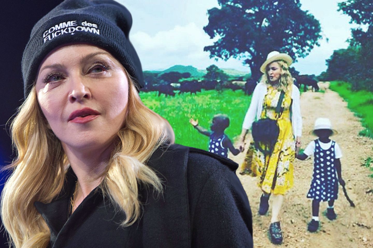 Madonna + Adoptivtöchter Estere und Stelle