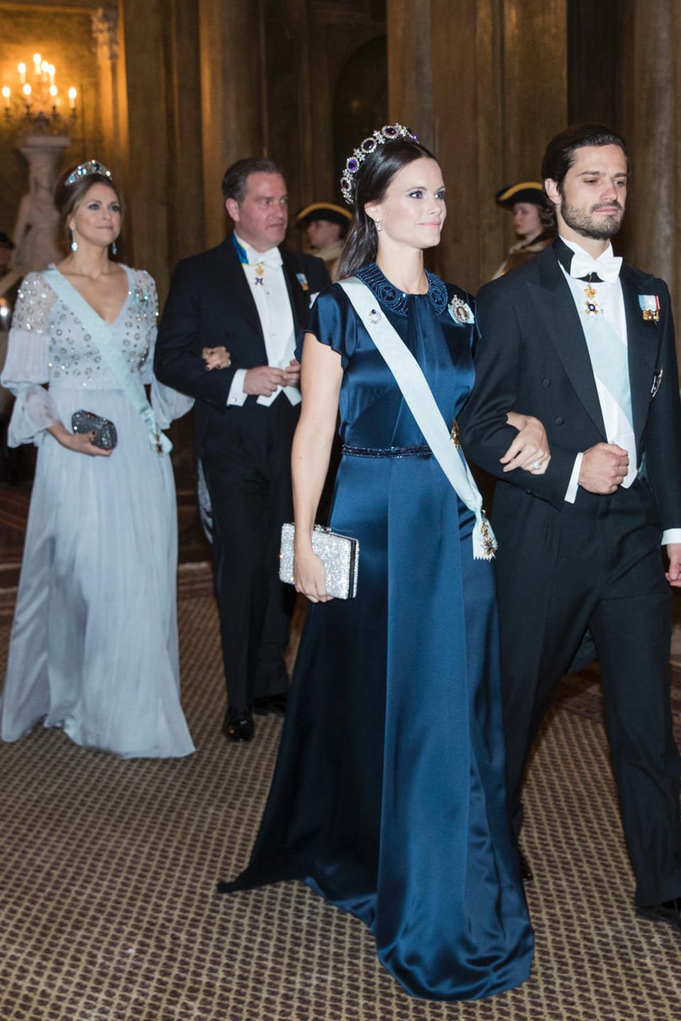 Prinzessin Madeleine und Prinzessin Sofia besuchen mit ihren Ehemännern Chris O'Neill und Prinz Carl Philip das Staatsbankett Prinzessin Madeleine und Prinzessin Sofia besuchen mit ihren Ehemännern Chris O'Neill und Prinz Carl Philip das Staatsbankett