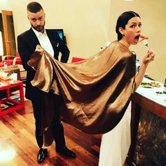 Nach der Oscar-Verleihung genehmigen sich Justin Timberlake und Jessica Biel erstmal einen Snack. 