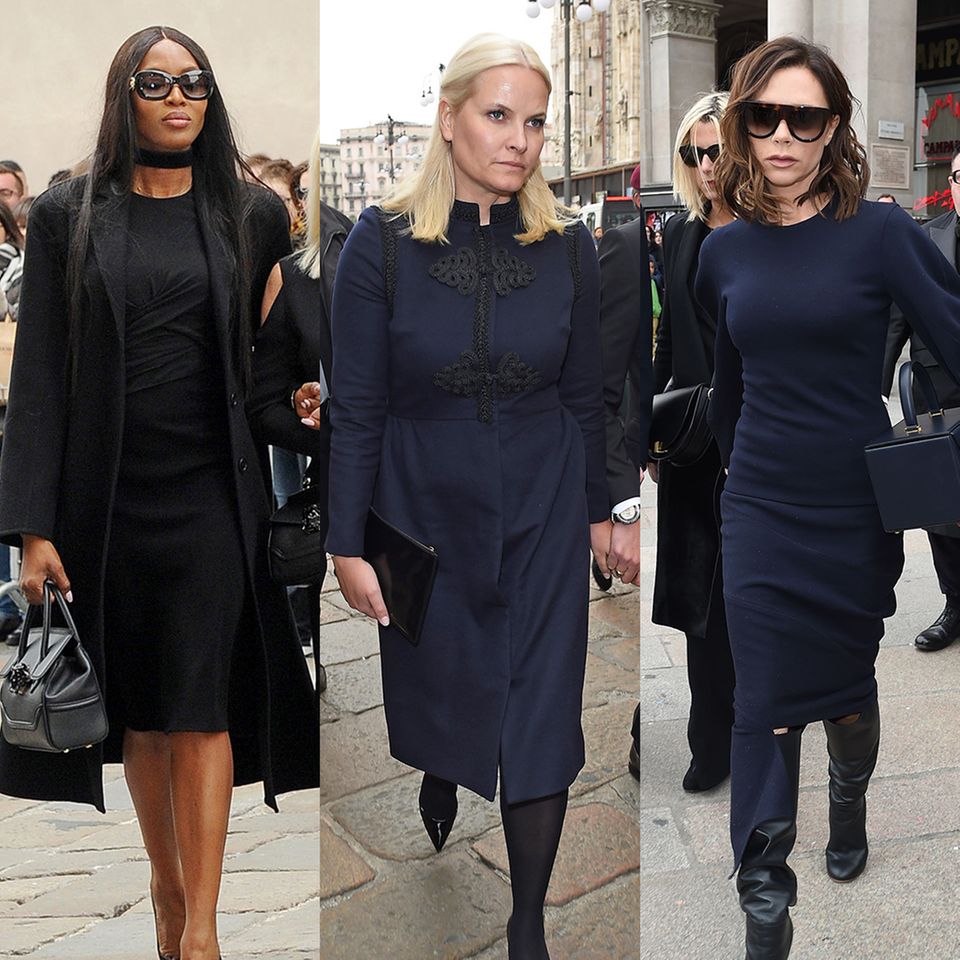 Victoria Beckham, Prinzessin Mette-Marit und Co. besuchen die Trauerfeier für die kürzlich verstorbenen Chefredakteurin der italienischen Vogue Franca Sozzani.
