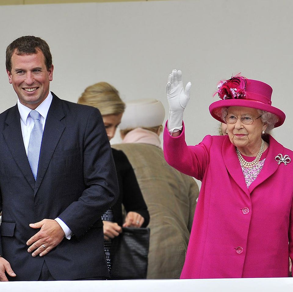 Peter Phillips + Queen Elizabeth
