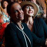 3. Juli 2013  Sonja Kirchberger und Christine Kaufmann bei der Ankunft zur "Minx Fashion"-Show in Berlin.