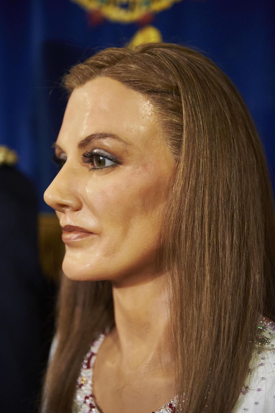 Königin Letizia und ihre Wachsfigur: Königin Letizias Wachsfigur im Profil Königin Letizias Wachsfigur im Profil