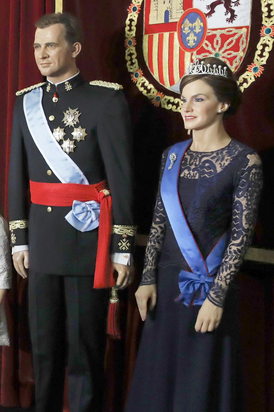 Königin Letizia und ihre Wachsfigur: König Felipes und Königin Letizias Wachsfiguren König Felipes und Königin Letizias Wachsfiguren