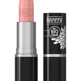 Samt-Finish: "Beautiful Lips Colour Intense Frosty Pink" von Lavera, ca. 5 Euro