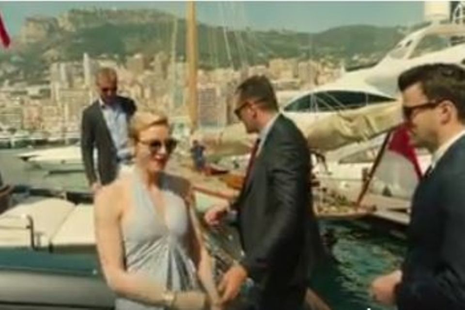 Monaco: Ausschnitt aus dem Film mit dem Fürstenpaar, David Coulthart und Eddie Jordan Ausschnitt aus dem Film mit dem Fürstenpaar, David Coulthart und Eddie Jordan