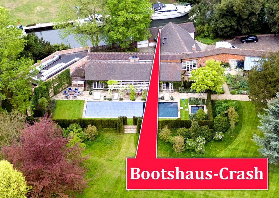 Bootshaus der Clooneys auf ihrem Anwesen in der britischen Grafschaft Berkshire.
