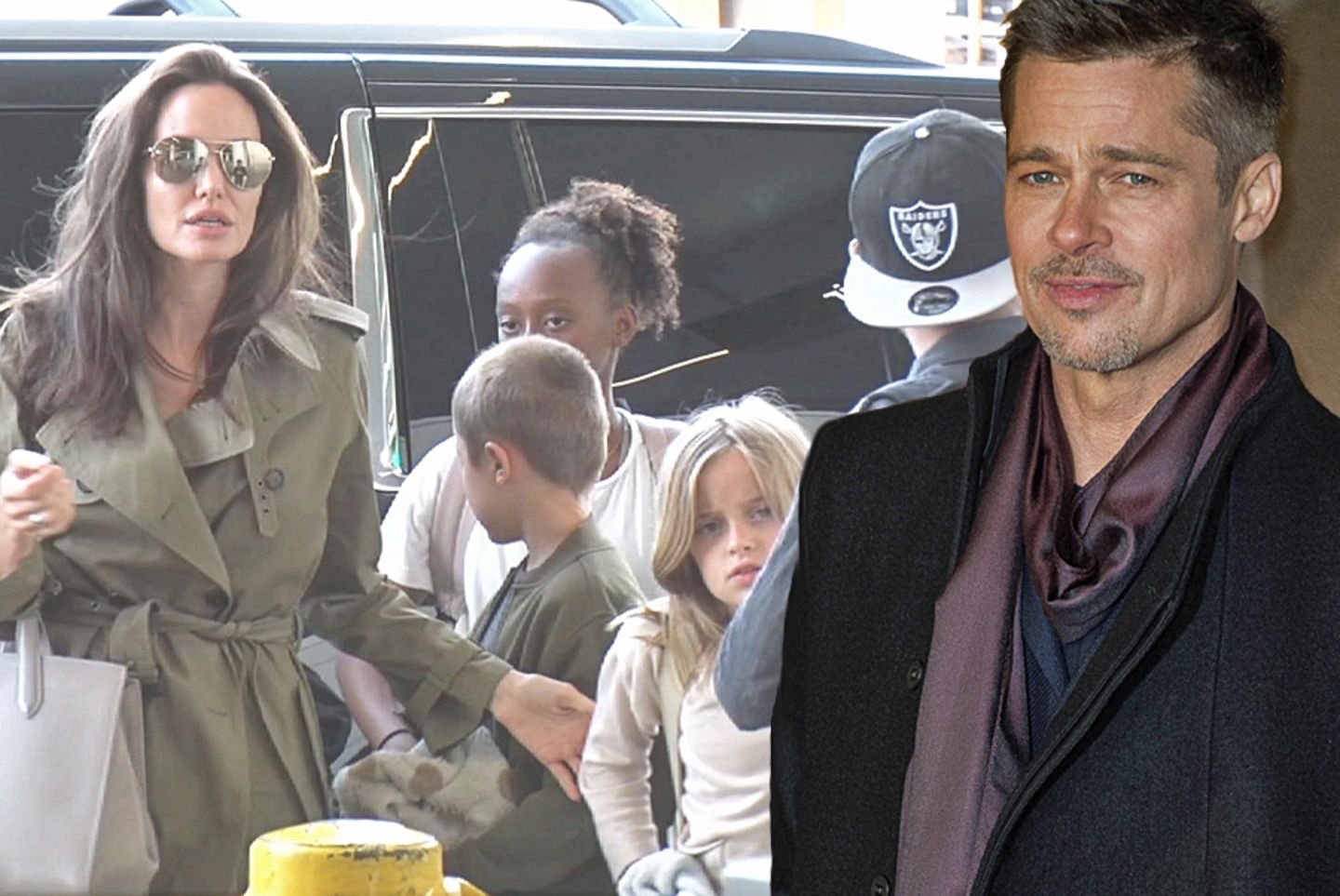 Angelina Jolie + Shiloh + Zahara+ Vivienne, Brad Pitt