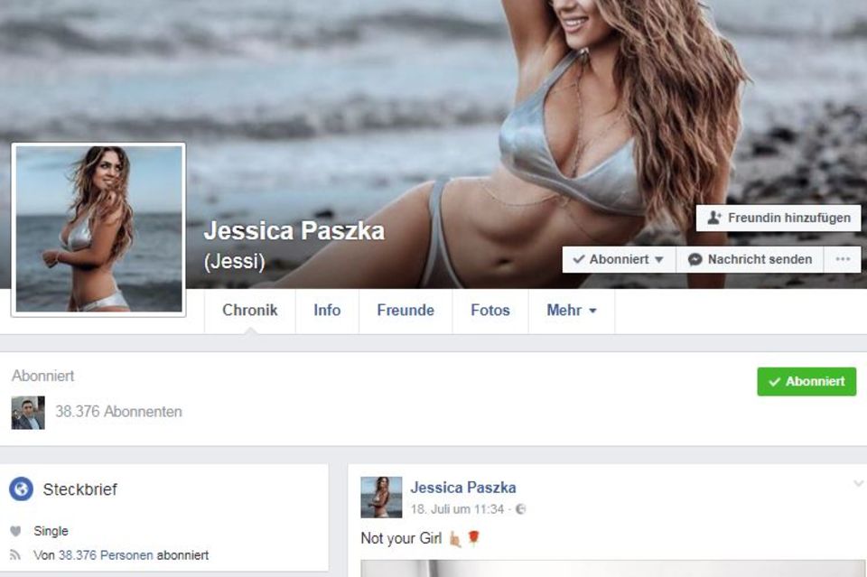 Jessica Paszka Facebook-Profil