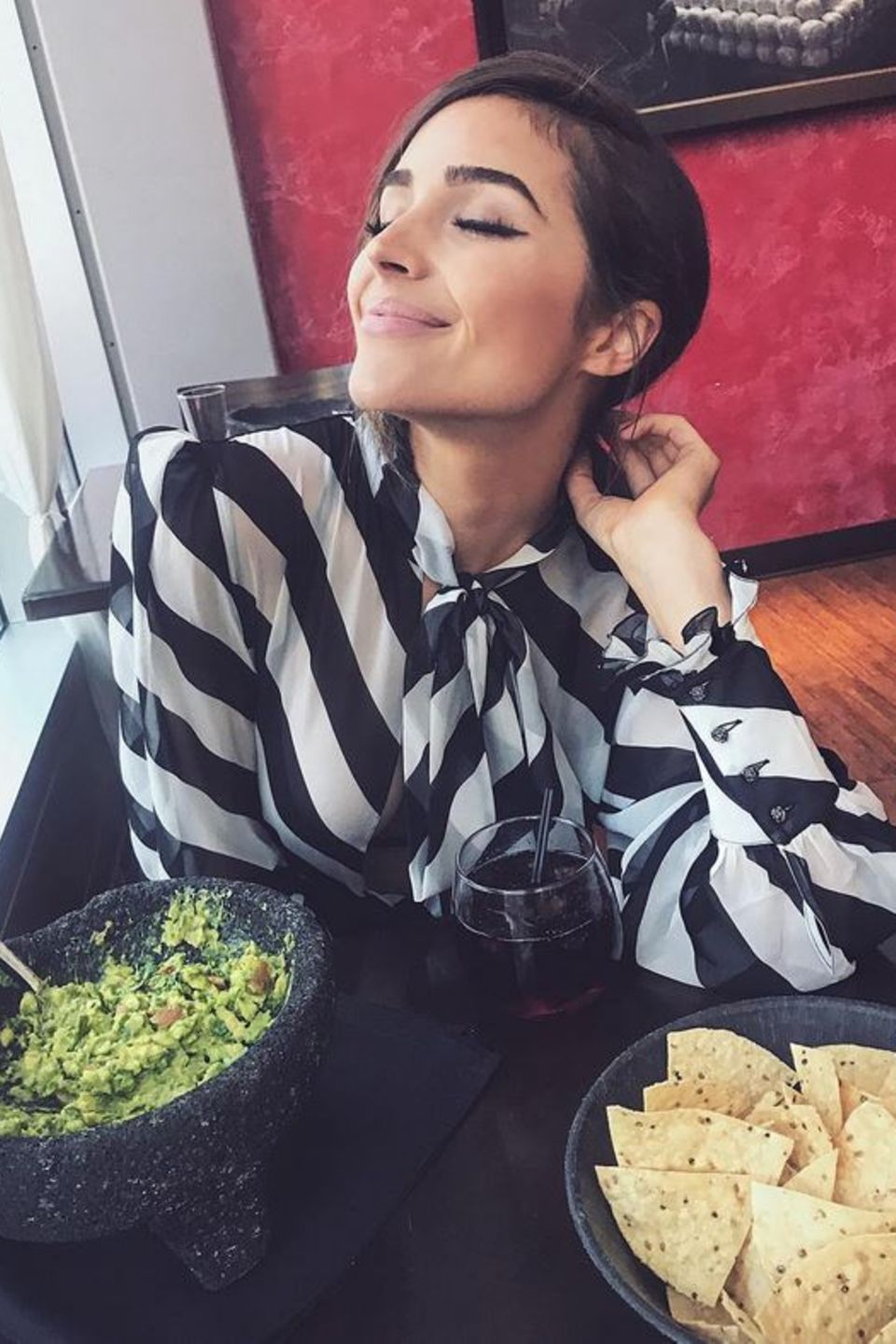 Ja, so sieht die ehemalige Schönheitskönigin Olivia Culpo aus, wenn es leckere Guacamole gibt. Ja, so sieht die ehemalige Schönheitskönigin Olivia Culpo aus, wenn es leckere Guacamole gibt.