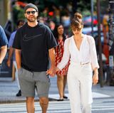 13. August 2017  Hand in Hand sind Justin Timberlake und Jessica Biel in New York auf dem Weg zum Brunch ...