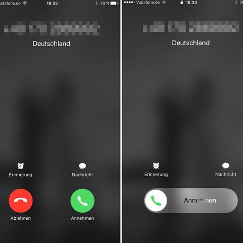 Eingehender Anruf auf einem iPhone