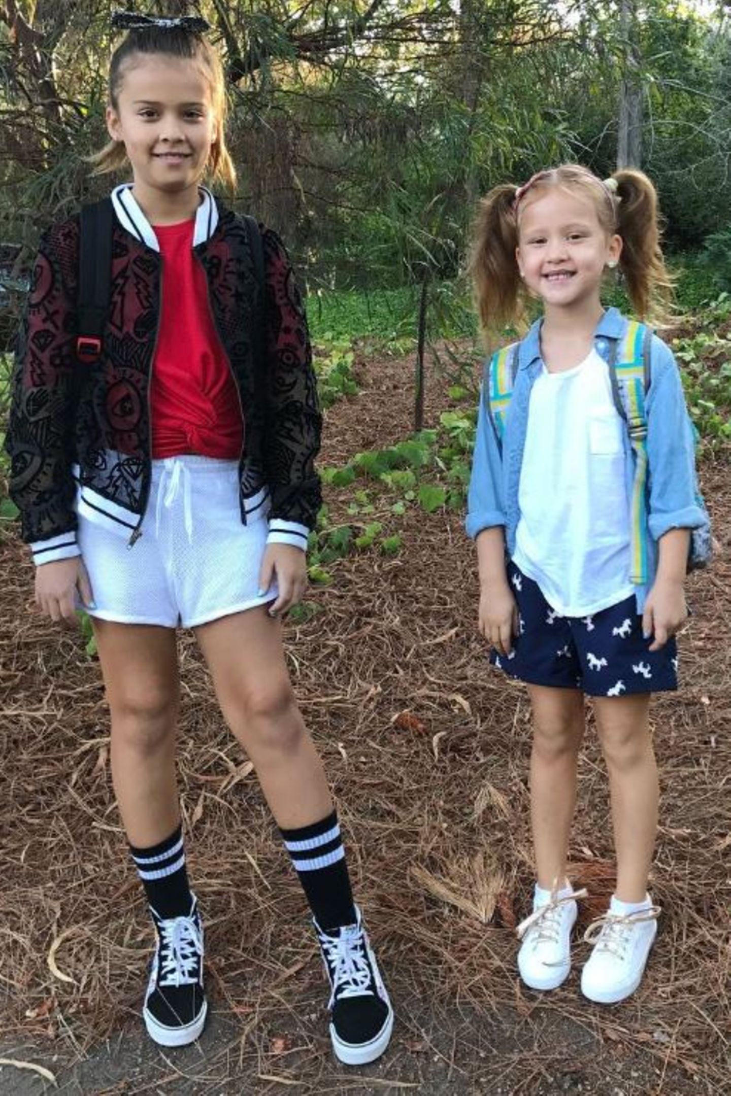 Honor Marie und Haven Garner, die Töchter von Jessica Alba und Cash Warren, freuen sich auf den ersten Schultag.