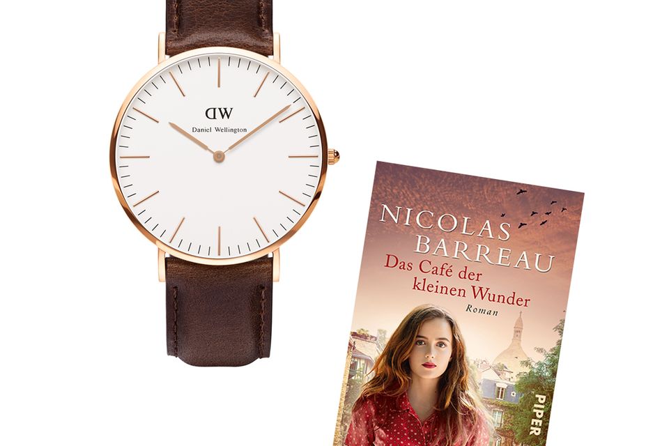Wir verlosen drei Pakete mit je einer Uhr von Daniel Wellington und dem neuen Roman "Das Café der kleinen Wunder" von Nicolas Barreau