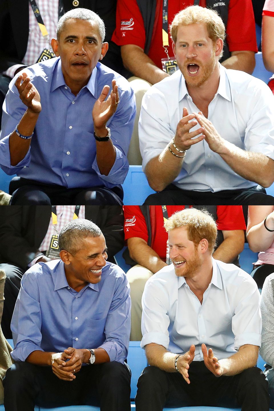 29. September 2017 In guter Gesellschaft: Barack Obama und Prinz Harry fiebern gemeinsam beim Rollstuhlbasketball während der "Invictus Games" in Toronto mit und verstehen sich am Spielfeldrand bestens. 29. September 2017 In guter Gesellschaft: Barack Obama und Prinz Harry fiebern gemeinsam beim Rollstuhlbasketball während der "Invictus Games" in Toronto mit und verstehen sich am Spielfeldrand bestens.