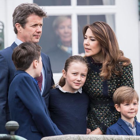 Prinz Frederik, Prinzessin Mary mit ihren Kindern Isabella, Christian (l.) und Vincent