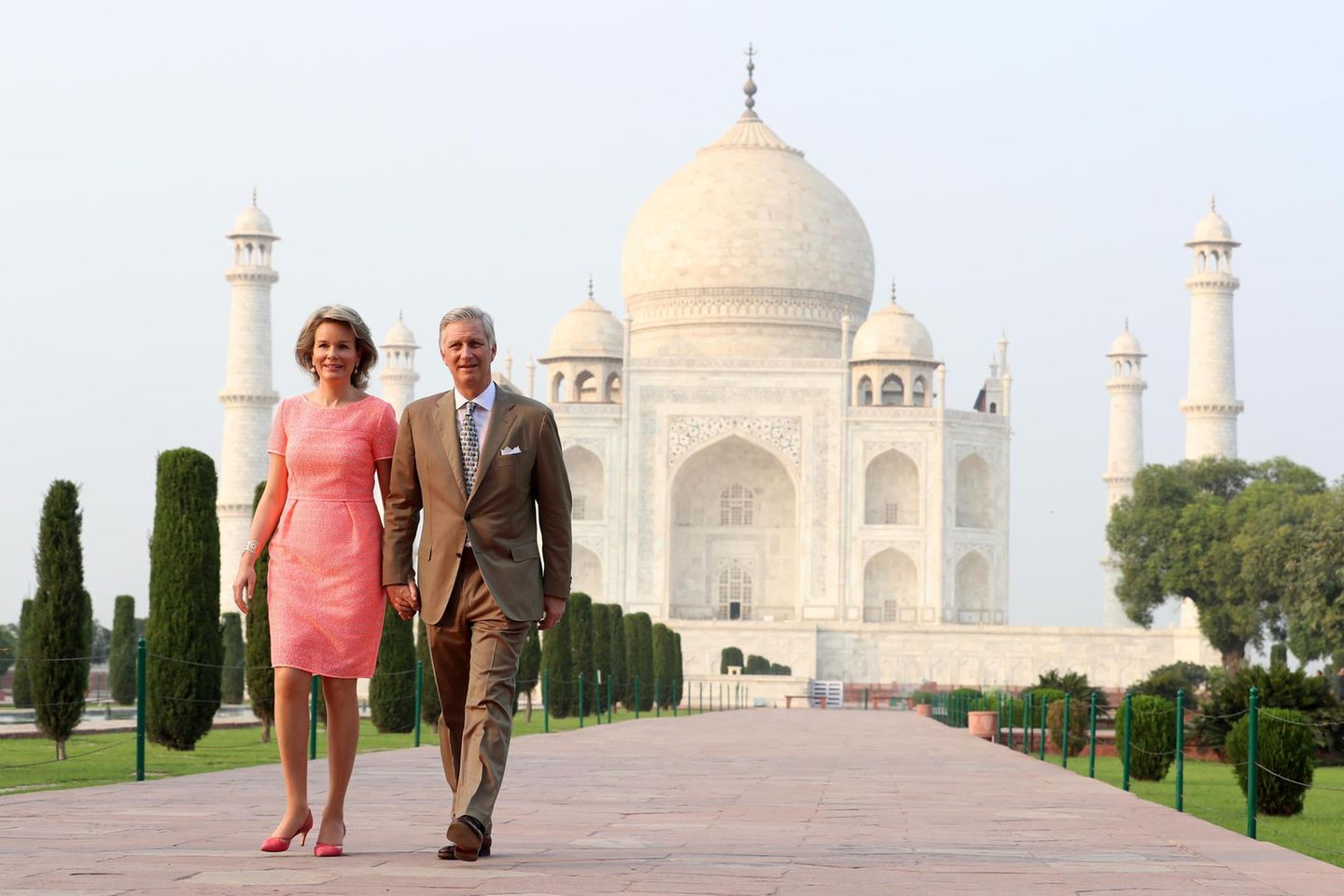 Königin Mathilde und König Philippe sind im November 2017 auf offziellem Besuch in Indien. Ein Abstecher zum Maj Mahal ist das Pflicht.