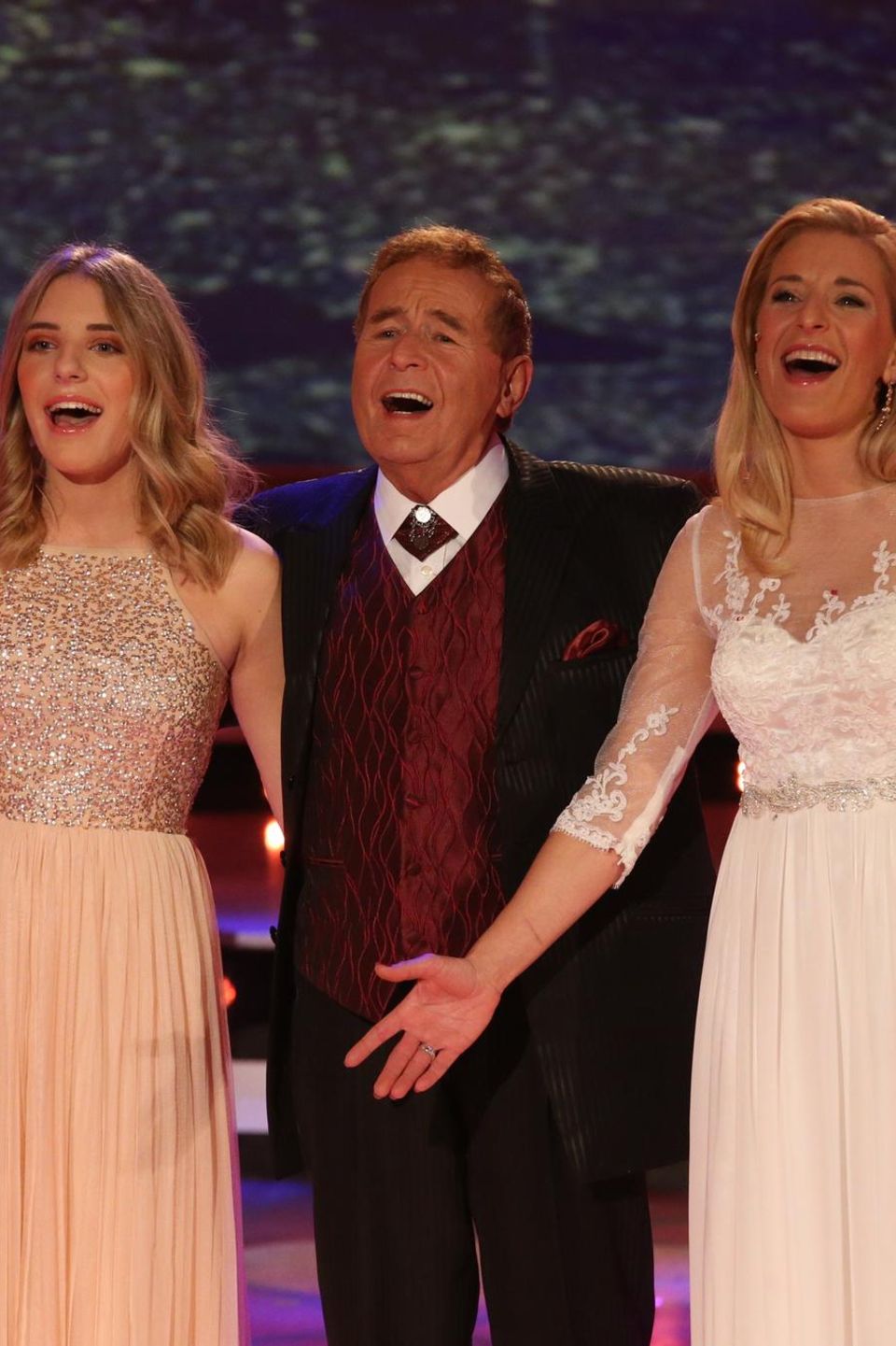 Stefanie Hertel mit Tochter Johanna und Vater Eberhard Hertel