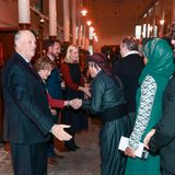 12. Dezember 2017  König Harald, Königin Sonja, Prinzessin Mette-Marit und Prinz Haakon begrüßen die Gäste im Kunststall.