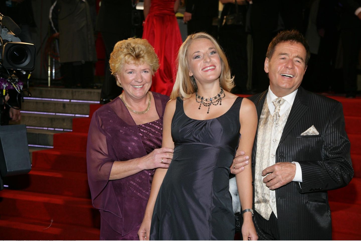 Stefanie Hertel mit ihren Eltern Elisabeth und Eberhard Hertel