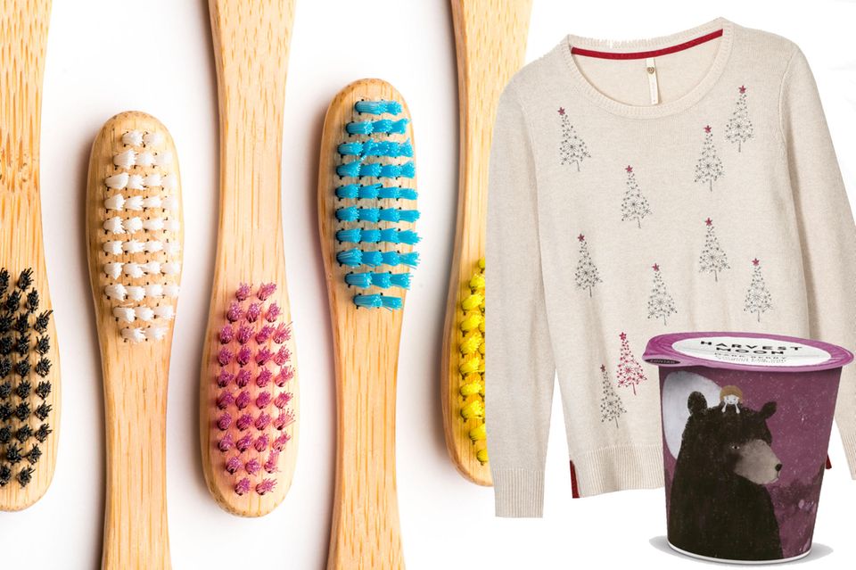 Fashion Friday: Die Zahnbürste "Humble Brush" gibt es für ca. 4 Euro bei dm und ist in fünf Farben erhältlich, der Sweater von White Stuff bringt einen kuschelig warm durch den Winter (ca. 80 Euro) und der Kokosmilch-Joghurt "Dark Berry" von Harvest Moon sorgt für das Geschmackserlebnis am Frühstückstisch (ca. 2 Euro). Die Zahnbürste "Humble Brush" gibt es für ca. 4 Euro bei dm und ist in fünf Farben erhältlich, der Sweater von White Stuff bringt einen kuschelig warm durch den Winter (ca. 80 Euro) und der Kokosmilch-Joghurt "Dark Berry" von Harvest Moon sorgt für das Geschmackserlebnis am Frühstückstisch (ca. 2 Euro).