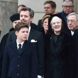20. Februar 2018  Prinz Christian steht bei seiner Großmutter. Hinter der Königin ihr Schwager, der ehemalige griechische König Konstantin sowie links von Prinz Frederik ihre andere Schwester Prinzessin Benedikte (verdeckt).