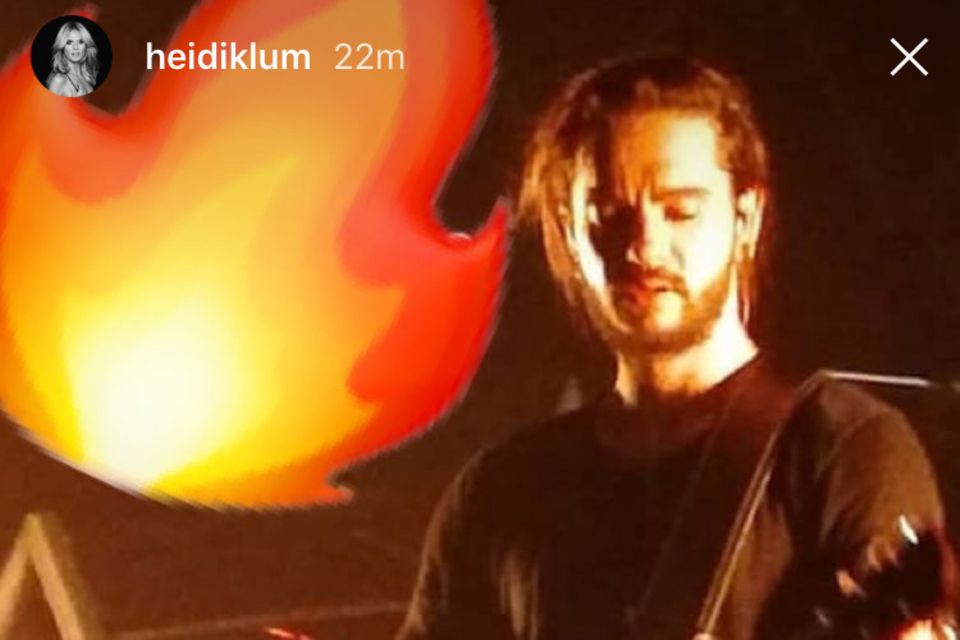 Dieses "heiße" Foto (das sie von einem Fan stibitzte) postete Heidi Klum am Samstagabend in ihrer Instagram-Story.
