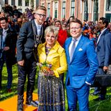 27. April 2018   Auch Prinzessin Laurentien, Prinz Constantijn, Bruder von Willem-Alexander, und ihr Sohn Graf Claus-Casimir besuchen Groningen am Königstag.