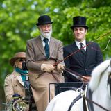 13. Mai 2018  Prinz Michael von Kent fährt zur "Royal Windsor Horse Show". Für Ehefrau Marie Christine ist auf der Kutsche nur hinten Platz.