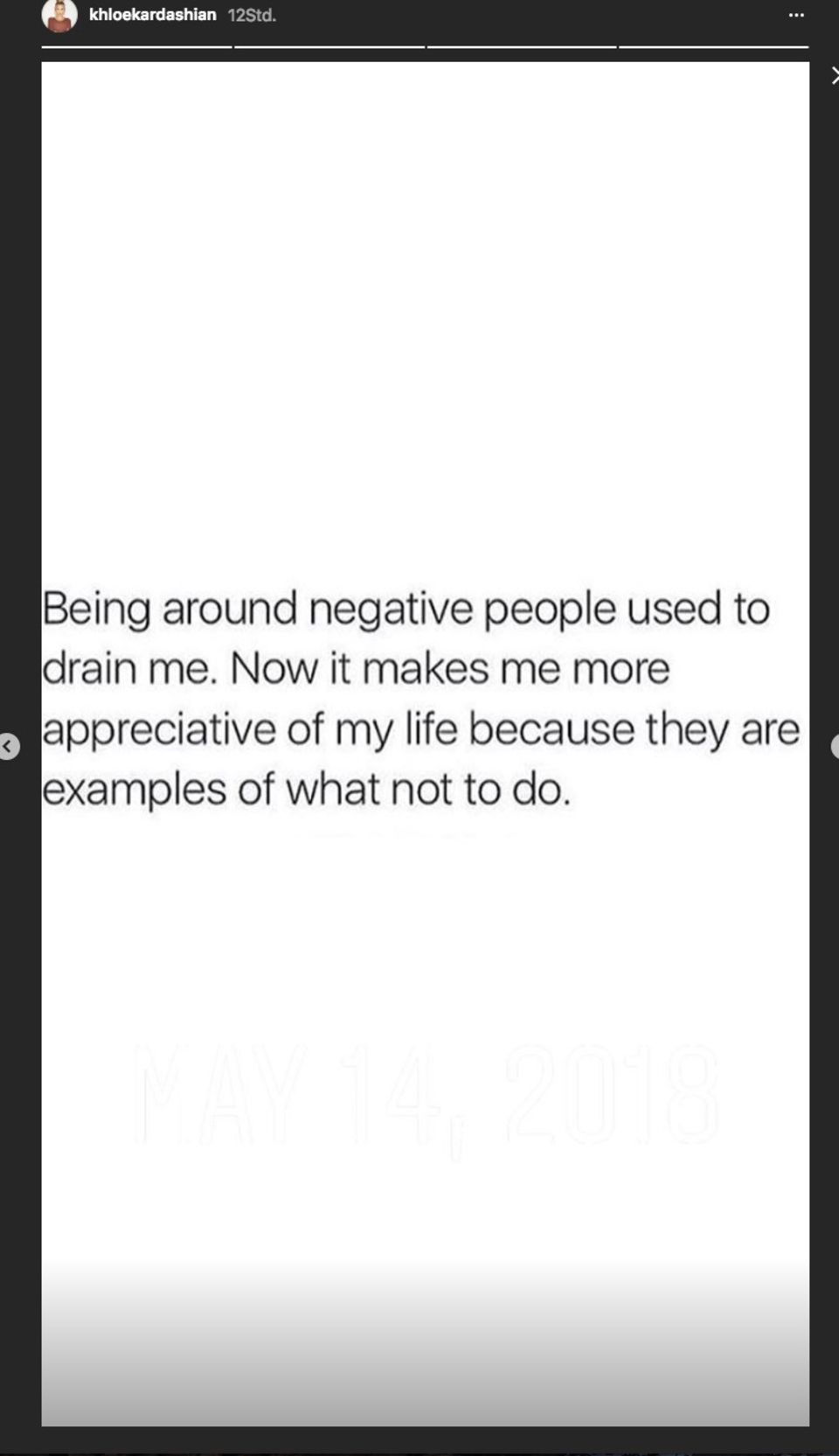 Khloé Kardashian : Dieses Statement postete die frisch gebackene Mutter in ihre Instagram-Story. Dieses Statement postete die frisch gebackene Mutter in ihre Instagram-Story.