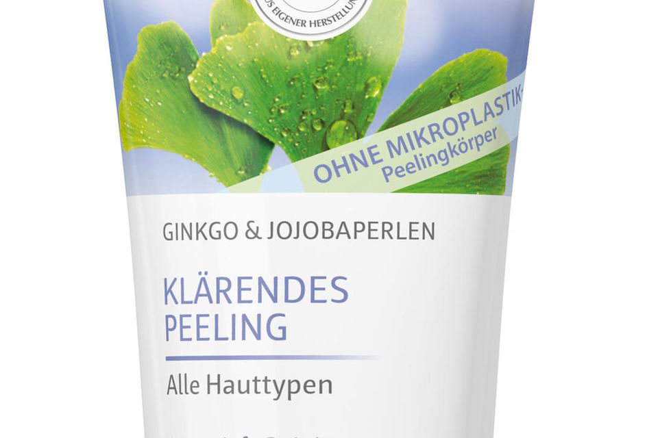 Verschmutzung durch Kunststoffe aus der Kosmetik: Mit Ginkgo und Jojoba "Klärendes Peeling" von Lavera, 50 ml, ca. 5 Euro Mit Ginkgo und Jojoba "Klärendes Peeling" von Lavera, 50 ml, ca. 5 Euro