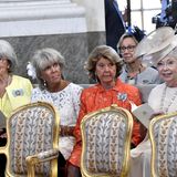 Prinzessin Margaretha, Prinzessin Désirée, Prinzessin Christina und Prinzessin Birgitta freuen sich über die festliche Zeremonie.