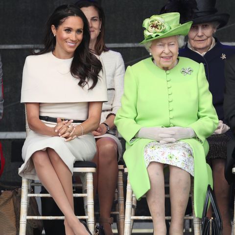 Herzogin Meghan und Queen Elizabeth bei der Eröffnung der Mersey Gateway Bridge im britischen Cheshire am 14. Juni 2018