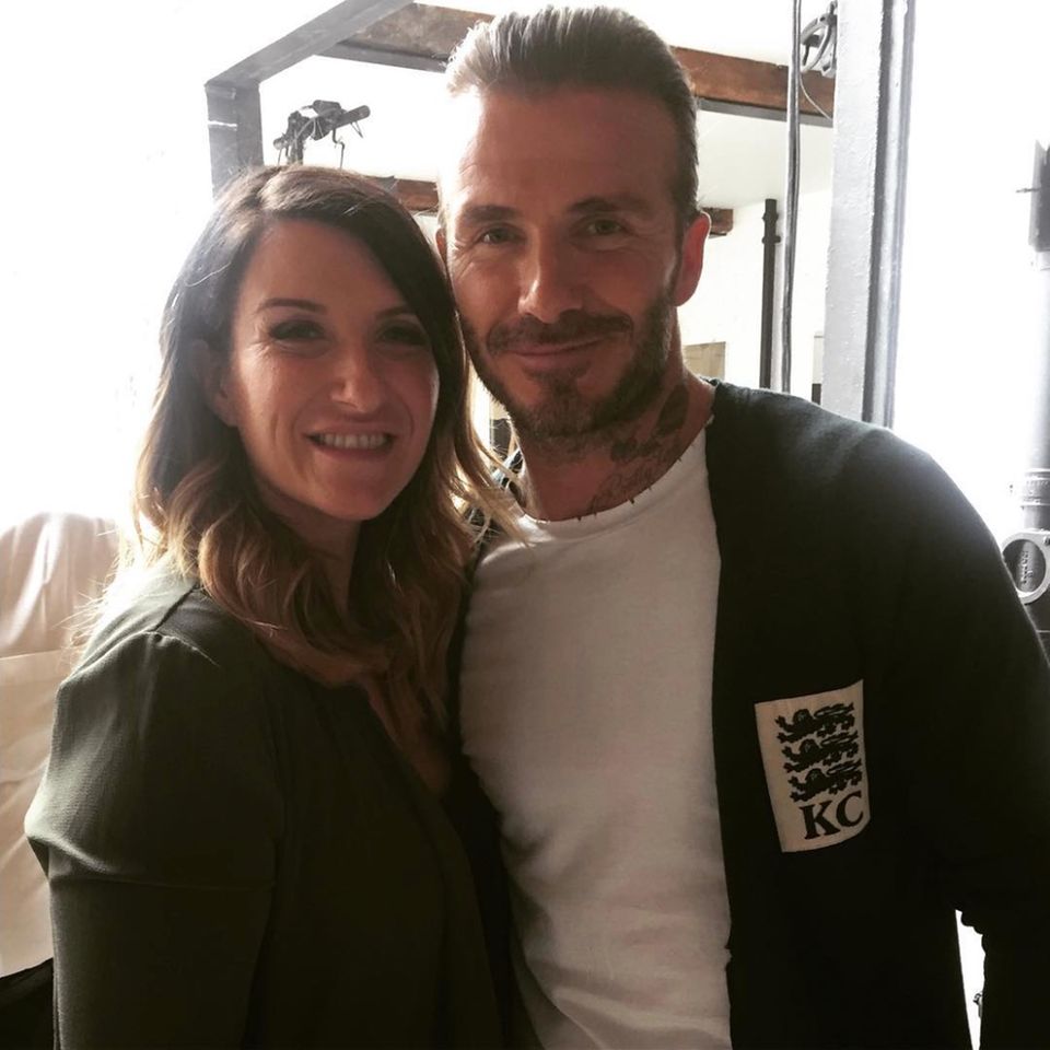 David Beckham und seine Schwester Joanne.