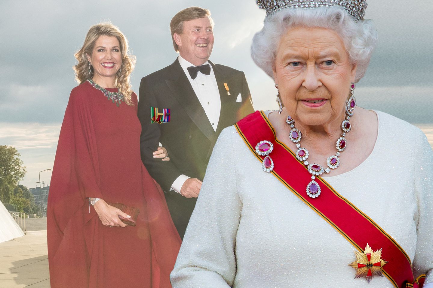 Königin Máxima und König Willem-Alexander besuchen Queen Elizabeth