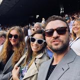 10. Juli 2018  Justin Timberlake und Jessica besuchen das Wimbledon Tennisturnier und schießen ein Selfie. 