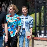 26. August 2018  Justin Bieber im Hawaiihemd und mit neuer Frise besucht mit seiner Hailey Baldwin den Gottesdienst im sonnigen Los Angeles. 
