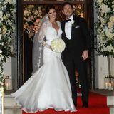 Fußballstar Frank Lampard heiratet seine Christine Bleakley in St. Paul''s. Ihr Kleid erinnert obenrum an das von Herzogin Catherine, untenrum ist der Rock weit ausgestellt und aus glänzendem Satin. 