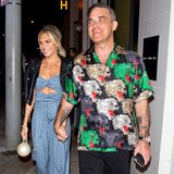 14. September 2018  Date Night: Hand in Hand verlassen Ayda Field und Robbie Williams ein Restaurant in Los Angeles, in dem sie sich mit Petra Ecclestone und Sam Palmer zum gemeinsamen Dinner getroffen haben. 