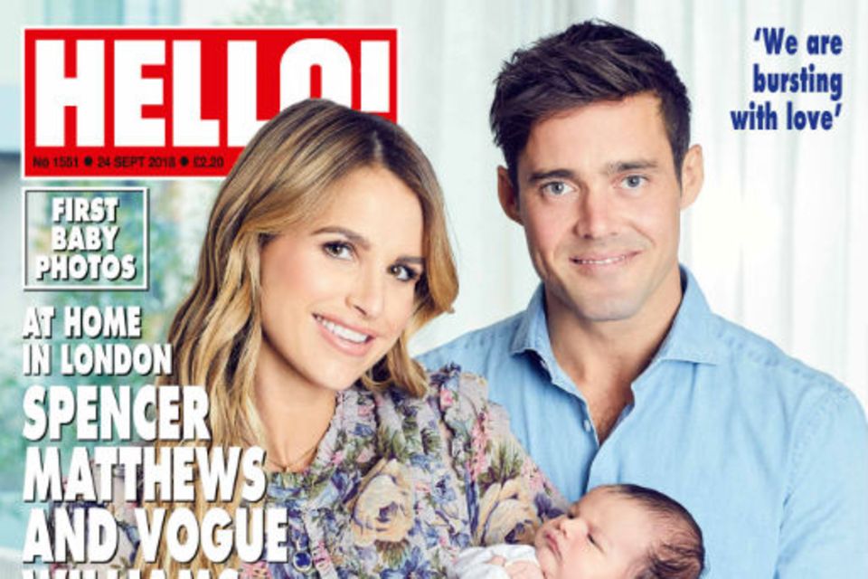 Spencer Matthews + Vogue Wlliams: Auf dem Cover des britischen Magazins "Hello!" zeigen Vogue Williams und Spencer Matthews das erste Mal Sohn Theodore. Auf dem Cover des britischen Magazins "Hello!" zeigen Vogue Williams und Spencer Matthews das erste Mal Sohn Theodore.
