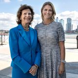 3. Oktober 2018  Königin Silvia und Prinzessin Madeleine strahlen vor der Skyline von New York um die Wette. 