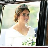 Da ist die Braut! Prinzessin Eugenie sieht mit ihrer Smaragd-Tiara bezaubernd aus.