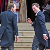 Bräutigam Jack Brooksbank strahlt beim Gang in die Kapelle bis über beide Ohren.