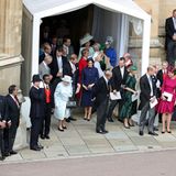 Auch die anderen Mitglieder des Britischen Königshauses sind nach der Trauung bester Laune.