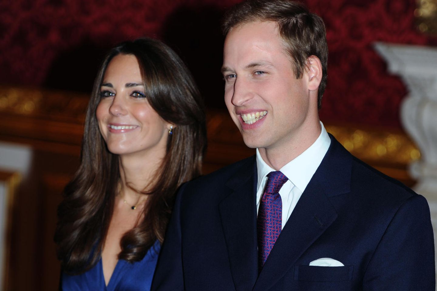 Herzogin Catherine - damals noch Kate Middleton - und Prinz William am Tag der Bekanntgabe ihrer Verlobung 