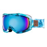 Hier sieht man nicht rosarot, sondern eisigblau: Mit der Snowboardbrille von Roxy hat man auf der Piste den passenden Durchblick. Von Roxy, ca. 90 Euro.