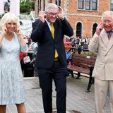 16. Juli 2018   Charles und Camilla besuchen das Celebration of Fowey Festival: Etwas zu laute "celebration", wie es scheint.