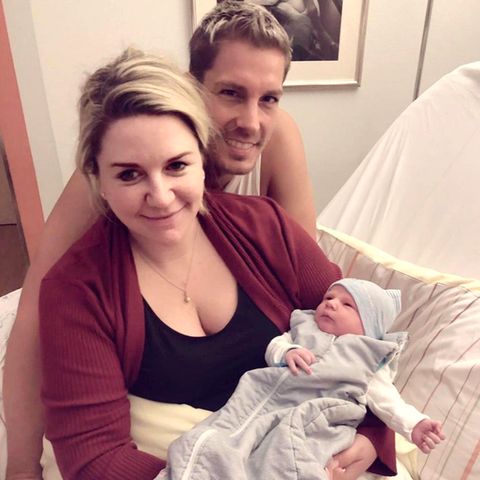 Norman Langen mit Frau Verena und dem gemeinsamen Sohn