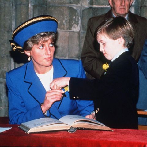 Prinzessin Diana und Prinz William 1991 bei einem Termin in Wales.